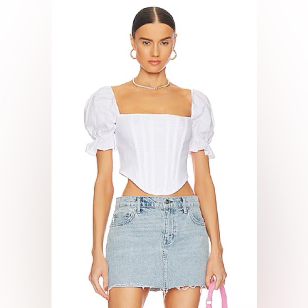 NWT REVOLVE More to Come Loraine Corset Top XS White